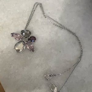Swarovski purple flower pendant necklace